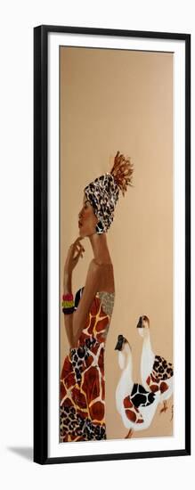 African Woman with African Geese, 2016-Susan Adams-Framed Giclee Print