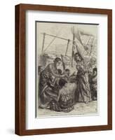 African Women Husking Millet on Board HMS Lynx-Arthur Hopkins-Framed Giclee Print