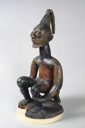 Yoruba Statue of a Seated Chief, Nigeria, 17th-20th Century (Wood)