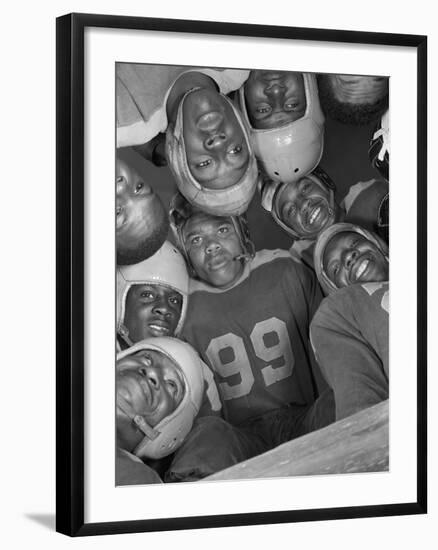 Africans American Football Huddle at Bethune-Cookman College,1943-null-Framed Photo