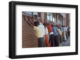 Africans American Lined Up Against Wall Being Arrested by Police after Race Riots in Detroit, 1967-Declan Haun-Framed Photographic Print