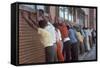 Africans American Lined Up Against Wall Being Arrested by Police after Race Riots in Detroit, 1967-Declan Haun-Framed Stretched Canvas