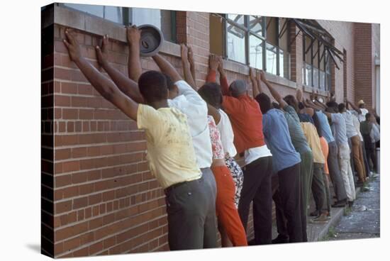 Africans American Lined Up Against Wall Being Arrested by Police after Race Riots in Detroit, 1967-Declan Haun-Stretched Canvas