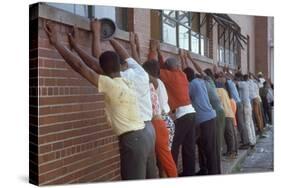 Africans American Lined Up Against Wall Being Arrested by Police after Race Riots in Detroit, 1967-Declan Haun-Stretched Canvas