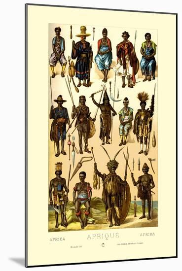 Afrique: Members of Various Tribes-null-Mounted Art Print
