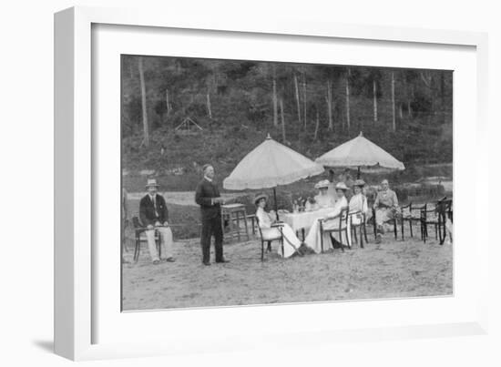 After a Match: Riflewomen at Lunch, from an Article Entitled 'English Women at Play in Far-Away?-English Photographer-Framed Photographic Print