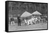 After a Match: Riflewomen at Lunch, from an Article Entitled 'English Women at Play in Far-Away?-English Photographer-Framed Stretched Canvas