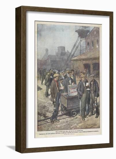 After a Secret Ballot British Miners Decide to Go on Strike-Achille Beltrame-Framed Art Print