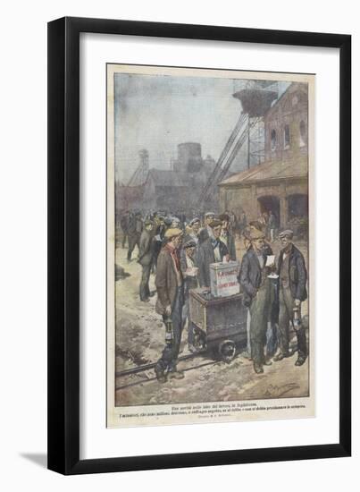 After a Secret Ballot British Miners Decide to Go on Strike-Achille Beltrame-Framed Art Print