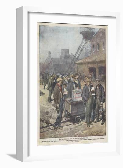 After a Secret Ballot British Miners Decide to Go on Strike-Achille Beltrame-Framed Art Print