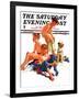 "After a Swim," Saturday Evening Post Cover, July 21, 1934-Eugene Iverd-Framed Giclee Print