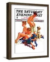 "After a Swim," Saturday Evening Post Cover, July 21, 1934-Eugene Iverd-Framed Giclee Print