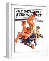 "After a Swim," Saturday Evening Post Cover, July 21, 1934-Eugene Iverd-Framed Giclee Print