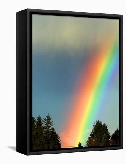 After Bad Weather and Rain Enjoys a Rainbow.-ginasanders-Framed Stretched Canvas