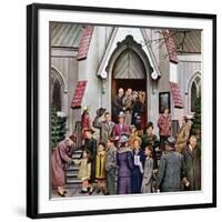 "After Church," April 16, 1949-Stevan Dohanos-Framed Giclee Print