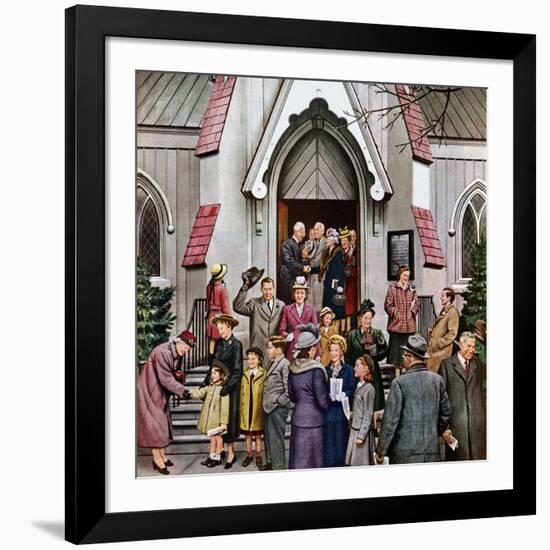 "After Church," April 16, 1949-Stevan Dohanos-Framed Giclee Print