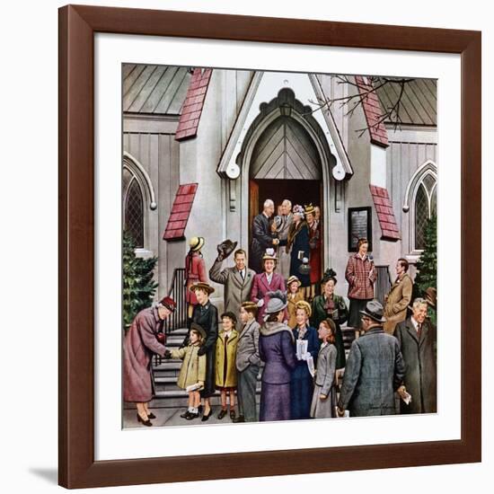 "After Church," April 16, 1949-Stevan Dohanos-Framed Giclee Print