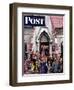 "After Church," Saturday Evening Post Cover, April 16, 1949-Stevan Dohanos-Framed Giclee Print