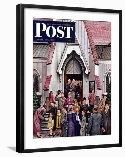 "After Church," Saturday Evening Post Cover, April 16, 1949-Stevan Dohanos-Framed Giclee Print