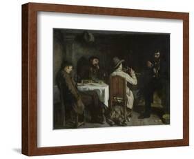 After Dinner at Ornans, 1848-Gustave Courbet-Framed Giclee Print