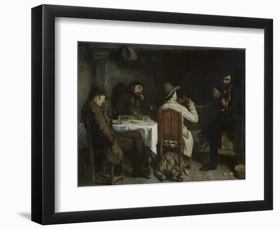 After Dinner at Ornans, 1848-Gustave Courbet-Framed Giclee Print