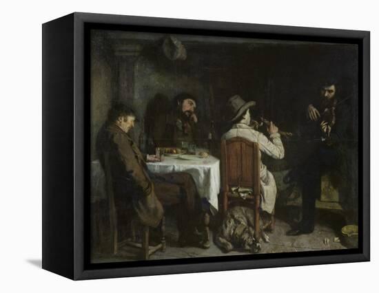 After Dinner at Ornans, 1848-Gustave Courbet-Framed Stretched Canvas