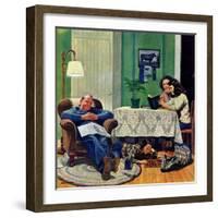 "After Dinner at the Farm," March 27, 1948-John Falter-Framed Giclee Print