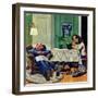 "After Dinner at the Farm," March 27, 1948-John Falter-Framed Giclee Print