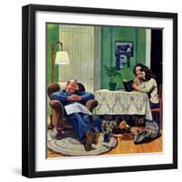 "After Dinner at the Farm," March 27, 1948-John Falter-Framed Giclee Print