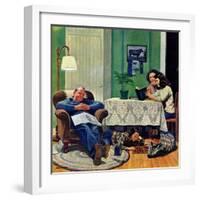 "After Dinner at the Farm," March 27, 1948-John Falter-Framed Giclee Print