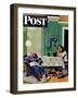 "After Dinner at the Farm," Saturday Evening Post Cover, March 27, 1948-John Falter-Framed Giclee Print