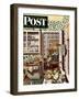 "After Dinner Dishes," Saturday Evening Post Cover, January 8, 1949-Stevan Dohanos-Framed Giclee Print