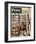 "After Dinner Dishes," Saturday Evening Post Cover, January 8, 1949-Stevan Dohanos-Framed Giclee Print