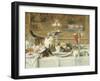 After Dinner Guests-Louis Eugene Lambert-Framed Giclee Print