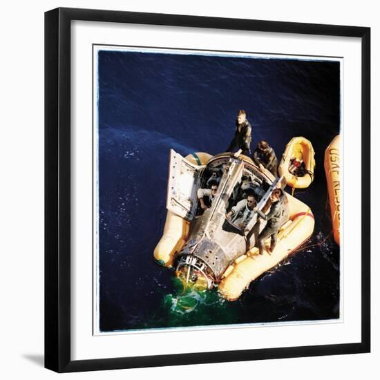 After Gemini VIII Made an Emergency Landing, Astronauts Await Pick Up Inside Their Capsule-null-Framed Photographic Print