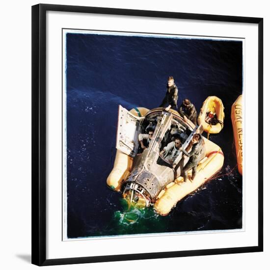 After Gemini VIII Made an Emergency Landing, Astronauts Await Pick Up Inside Their Capsule-null-Framed Photographic Print