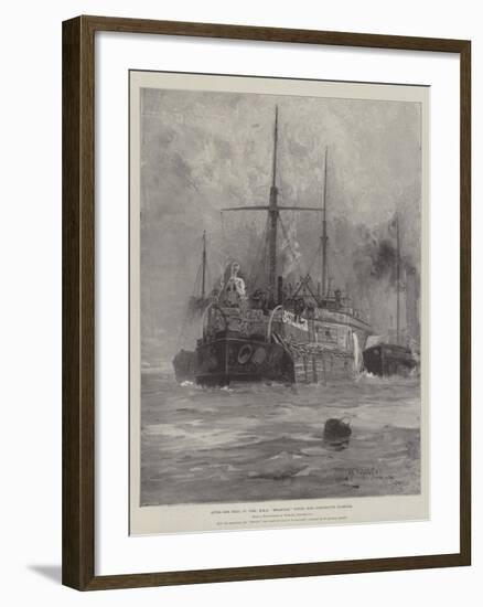 After Her Trial by Fire, HMS Belleisle Towed into Portsmouth Harbour-Henry Charles Seppings Wright-Framed Giclee Print
