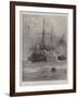 After Her Trial by Fire, HMS Belleisle Towed into Portsmouth Harbour-Henry Charles Seppings Wright-Framed Giclee Print