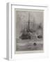 After Her Trial by Fire, HMS Belleisle Towed into Portsmouth Harbour-Henry Charles Seppings Wright-Framed Giclee Print