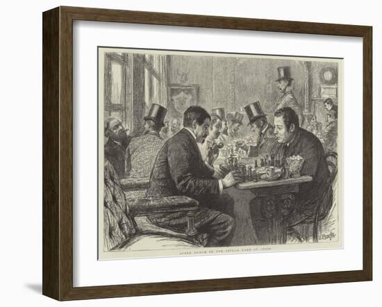 After Lunch in the City, a Game of Chess-null-Framed Giclee Print