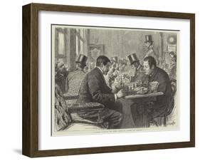 After Lunch in the City, a Game of Chess-null-Framed Giclee Print