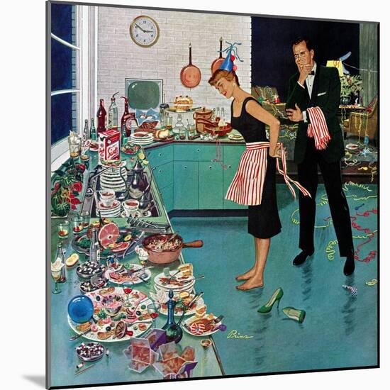 "After Party Clean-up," January 2, 1960-Ben Kimberly Prins-Mounted Giclee Print