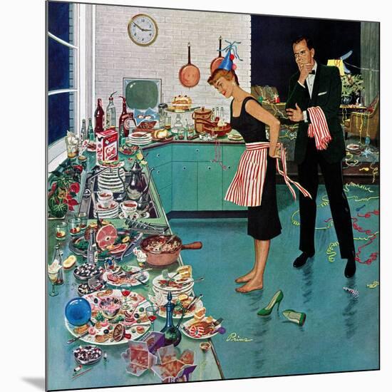 "After Party Clean-up," January 2, 1960-Ben Kimberly Prins-Mounted Giclee Print