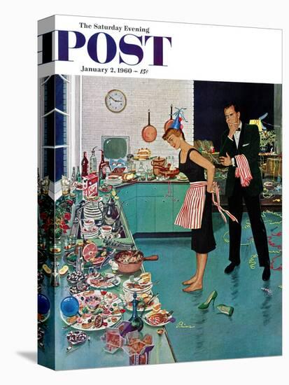 "After Party Clean-up," Saturday Evening Post Cover, January 2, 1960-Ben Kimberly Prins-Stretched Canvas