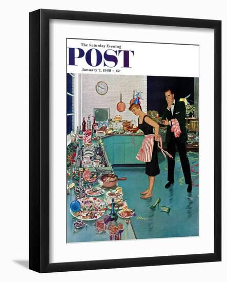 "After Party Clean-up," Saturday Evening Post Cover, January 2, 1960-Ben Kimberly Prins-Framed Giclee Print