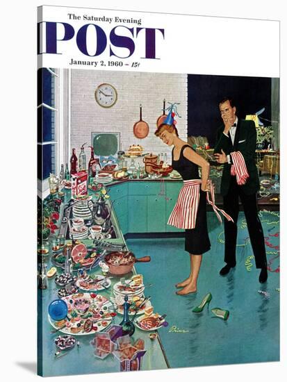 "After Party Clean-up," Saturday Evening Post Cover, January 2, 1960-Ben Kimberly Prins-Stretched Canvas