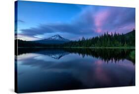 After Sunset at Trillium Lake Reflection, Summer Mount Hood Oregon-Vincent James-Stretched Canvas