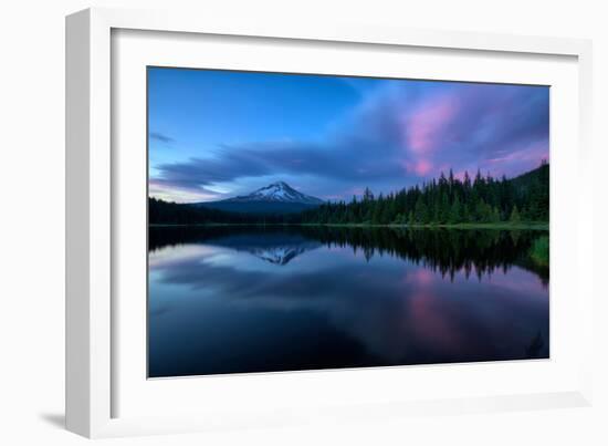 After Sunset at Trillium Lake Reflection, Summer Mount Hood Oregon-Vincent James-Framed Photographic Print