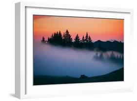 After Sunset Silhouette and Fog, Mount Tamalpais California-Vincent James-Framed Photographic Print