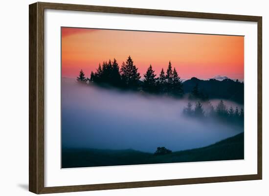 After Sunset Silhouette and Fog, Mount Tamalpais California-Vincent James-Framed Photographic Print